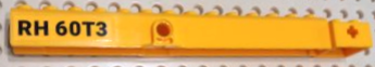 Lego Crane Arm Outside, Wide with Pin Hole at Mid-Point with Black 'RH 60T3' Pattern on Both Sides (Stickers) - Set 60324 / Bright Light Orange