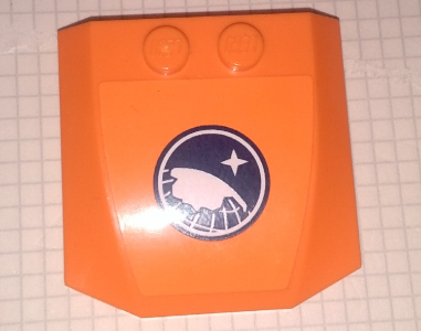 Lego Wedge 4 x 4 x 2/3 Triple Curved with Arctic Explorer Logo on Orange Background Pattern (Sticker) - Set 60062