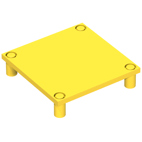 Lego Scala, Table 7 x 7 x 1 1/3 / Yellow