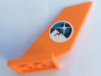 Lego Tail Shuttle with Arctic Logo Pattern on Both Sides (Stickers) - Set 60193 / Orange