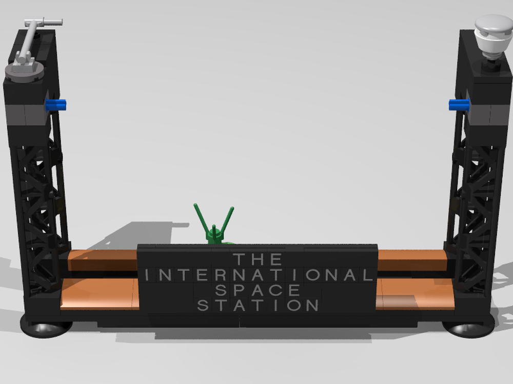 Lego Mini ISS MOC (same scale as the LEGO 21321 set) stand