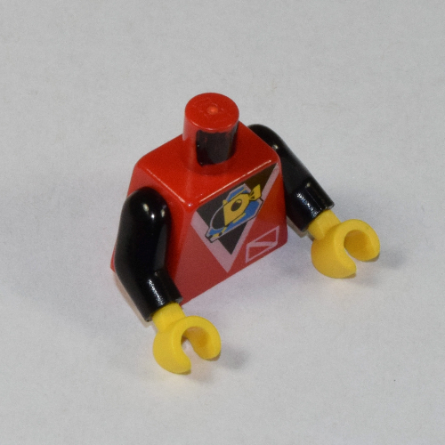 Lego Torso Wetsuit with Divers Submarine Logo Print, Black Arms, Yellow Hands / Red