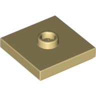 Lego Plate Special 2 x 2 with Groove and Center Stud (Jumper) / Tan