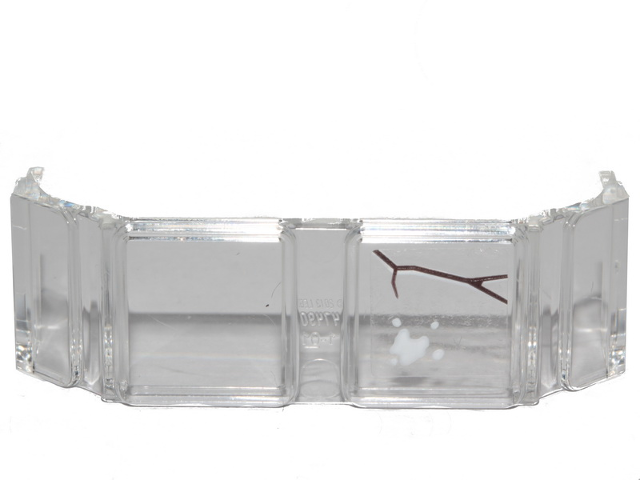 Lego Glass for Train Front 2 x 6 x 2 with Dark Brown Scratch and White Stain Pattern (Sticker) - Set 70419 / Trans-Clear