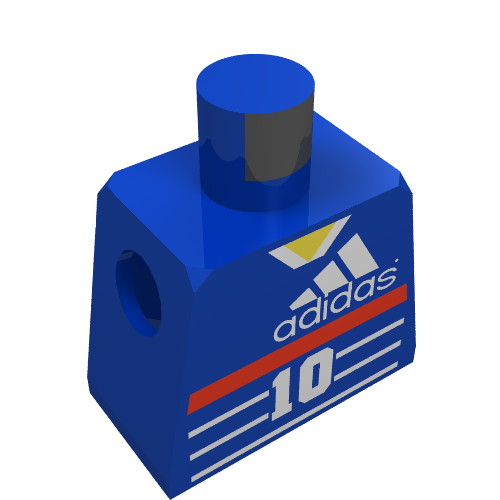 Lego Minifig Torso with Soccer Shirt "10" and "ZIDANE" Print