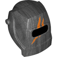 Lego Helmet Welding with Visor with Orange Stripes / Pearl Titanium