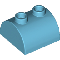 Lego Brick Curved 2 x 2, Two Top Studs / Medium Azure