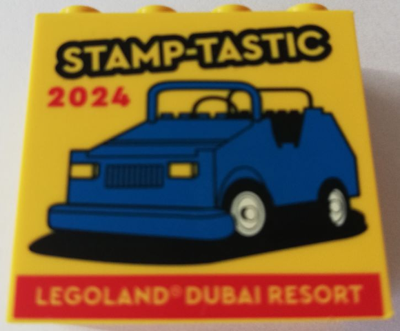 Lego Brick 2 x 4 x 3 with Stamp-Tastic 2024 LEGOLAND Dubai Resort Pattern