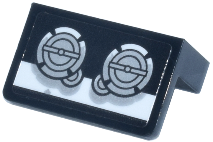 Lego Panel 1 x 2 x 1 with White Control Panel, Silver Dials Pattern (Sticker) - Set 75419