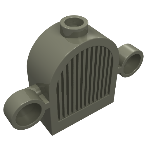 Lego Grille 1 x 2 x 2 Round Top [Lights & Centre Top Stud] / Dark Gray