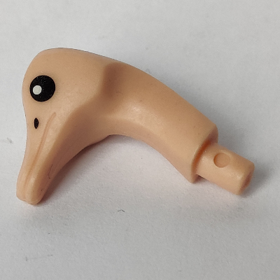 Lego Animal Body Part, Ostrich Head with Black Eyes and Nostril Print
