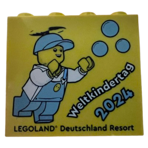 Lego Brick 2 x 4 x 3 with 'LEGOLAND Deutschland Resort Weltkindertag 2024' Print