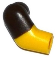 Lego Arm, Right with Molded Dark Brown Short Sleeve  Pattern / Yellow