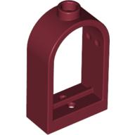 Lego Window 1 x 2 x 2 2/3 with Rounded Top / Dark Red
