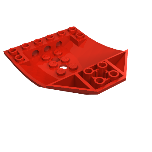 Lego Brick Wedged, Curved Inverted 8 x 6 x 2 Cockpit / Red