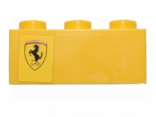 Lego Brick 1 x 3 with Ferrari Logo Pattern Left Side Model (Sticker) - Set 30194