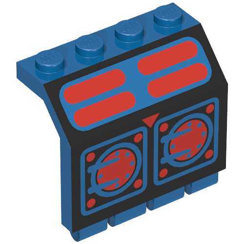 Lego Hinge Panel 2 x 4 x 3 1/3 with Blue Aquazone Print [6190]