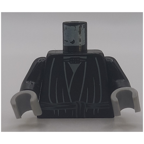 Lego Torso Layered Shirt, Robe Tie Print, Black Arms, Light Bluish Gray Hands / Black