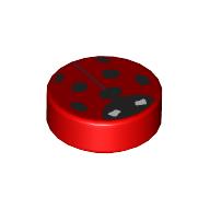 Lego Tile Round 1 x 1 with Ladybug Print