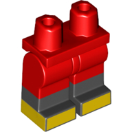 Lego Hips with Red Legs and Black Boots Pattern with Yellow Shoes Print