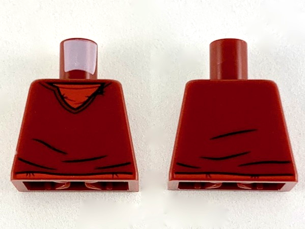 Lego Torso V-Neck Sweater, Red Shirt and Belt Pattern / Dark Red