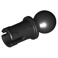 Lego Technic Pin with Friction Ridges Lengthwise and Towball - Round Pin Hole / Black