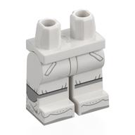 Lego Hips and White Legs with Space Suit, Light Bluish Grey Knee Bands Print / White