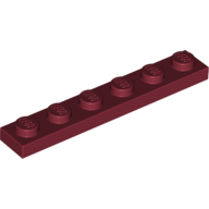 Lego Plate 1 x 6 / Dark Red