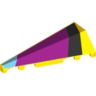 Lego Brick Wedged, Sloped 2 x 5 Left with Medium Azure/Black/Magenta Shapes Print