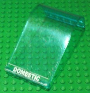 Lego Panel 6 x 6 x 9 Curved Top with White 'DOMESTIC' and Thin Lines Pattern (Sticker) - Sets 7894