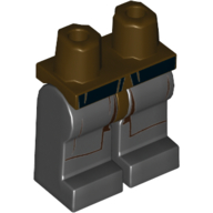 Lego Hips and Black Legs with Pockets, Black Belt Print / Dark Brown