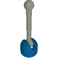 Lego Lever Small Base with Light Gray Lever / Blue