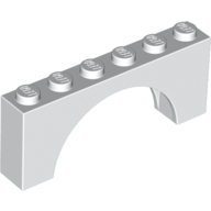Lego Brick Arch 1 x 6 x 2 - Thick Top with Reinforced Underside / White