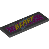 Lego Tile 2 x 6 with 'CYBER BEAST' Print