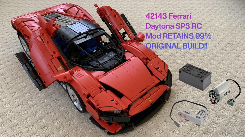 Lego 42143 Ferrari Daytona SP4 RC Mod. Keeps 99% of original build!