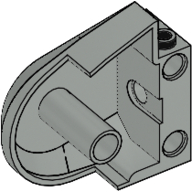 Lego Animal / Creature Body Part, Dinosaur Body Quarter with Pin Holes / Light Gray