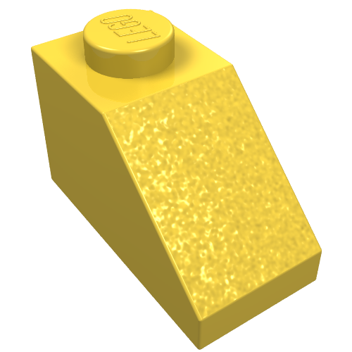 Lego Brick Sloped 45° 2 x 1 without Bottom Pin / Yellow