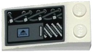 Lego Slope 18 4 x 2 with Cables and Worm Screw Pattern (Sticker) - Set 70223