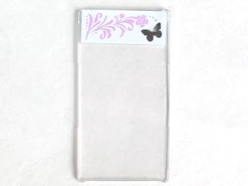 Lego Glass for Window 1 x 4 x 6 with Silver Butterfly, Bright Pink Flower and Leaves on White Background Pattern Model Left Side (Sticker) - Set 3187