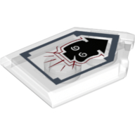 Lego Tile Special 2 x 3 Pentagonal with Nexo Power Shield Print - Mindbender / Trans-Clear