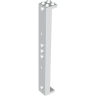 Lego Support 2 x 2 x 13 with 5 Pin Holes / White