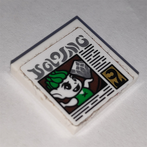 Lego Tile 2 x 2 with Newspaper with Goblin Holding Diamond Pattern (Sticker) - Set 41185