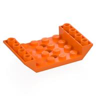 Lego Brick Sloped Inverted 45° 6 x 4 Double with 4 x 4 Recessed and 3 Holes / Orange