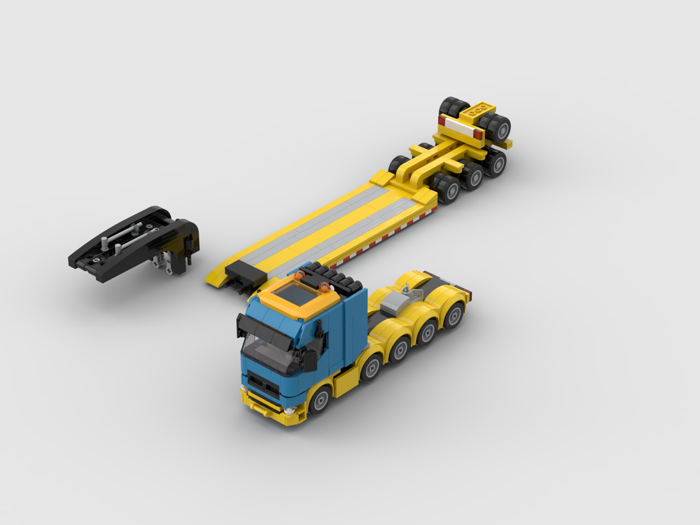 Lego Truck with lowboy trailer