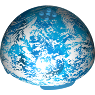 Lego Dome Hemisphere 11 x 11 with 2 x 2 Studs on Top and Kamino Black / Blue / White Planet Print [75006]