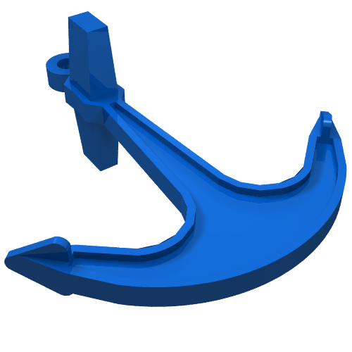 Lego Boat, Anchor - Single Top Hole / Blue