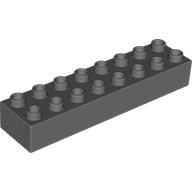 Lego Duplo Brick 2 x 8 / Dark Gray