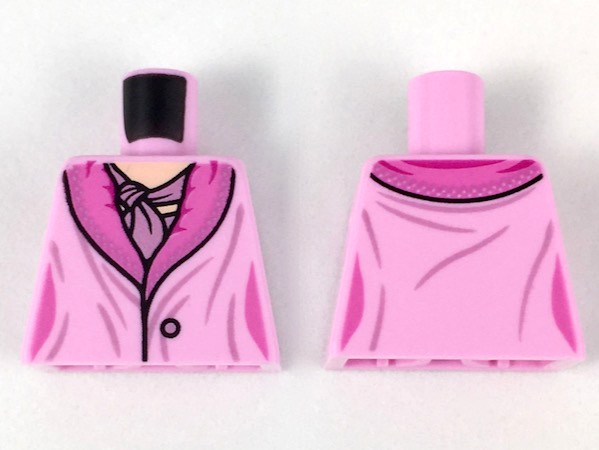 Lego Torso Dress with Dark Pink Collar and Mauve Scarf Pattern