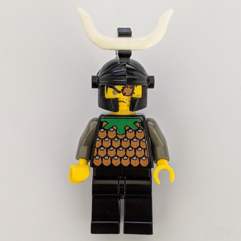 Lego Knight (Knights Kingdom I) - Gilbert the Bad, Black Helmet, Horn