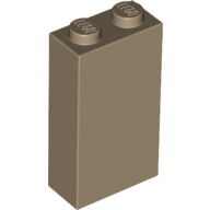 Lego Brick 1 x 2 x 3 with Bottom Stud Holder / Dark Tan